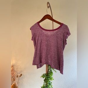 Full Tilt size small split back striped tshirt.